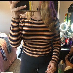 Orange and dark blue long sleeve